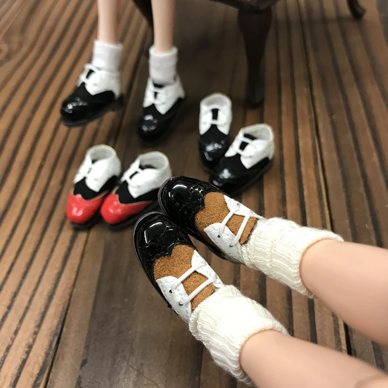 

1 Pair Clssic British style shoes for blyth azone momoko obitsu fashion royalty 1/6 doll clothes accessories