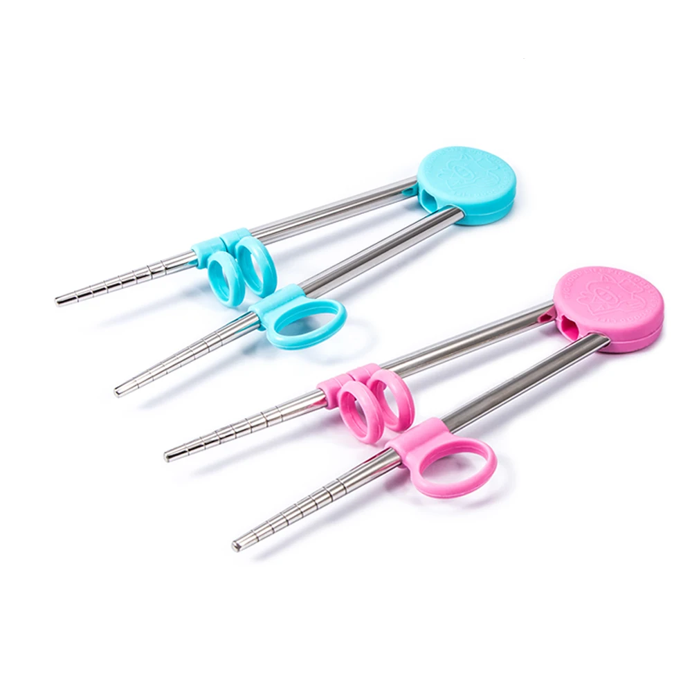 

Stainless Steel Children's Learning Chopsticks Multi-Step Practice Baby Training Utensils Corrective Action Removable for Kids