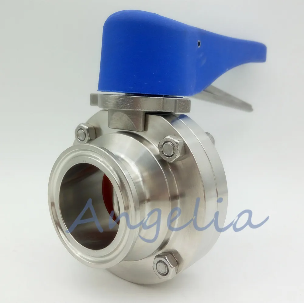 

3/4" Sanitary Stainless Steel 316 Clamp Multi-Position Handle Butterfly Valve