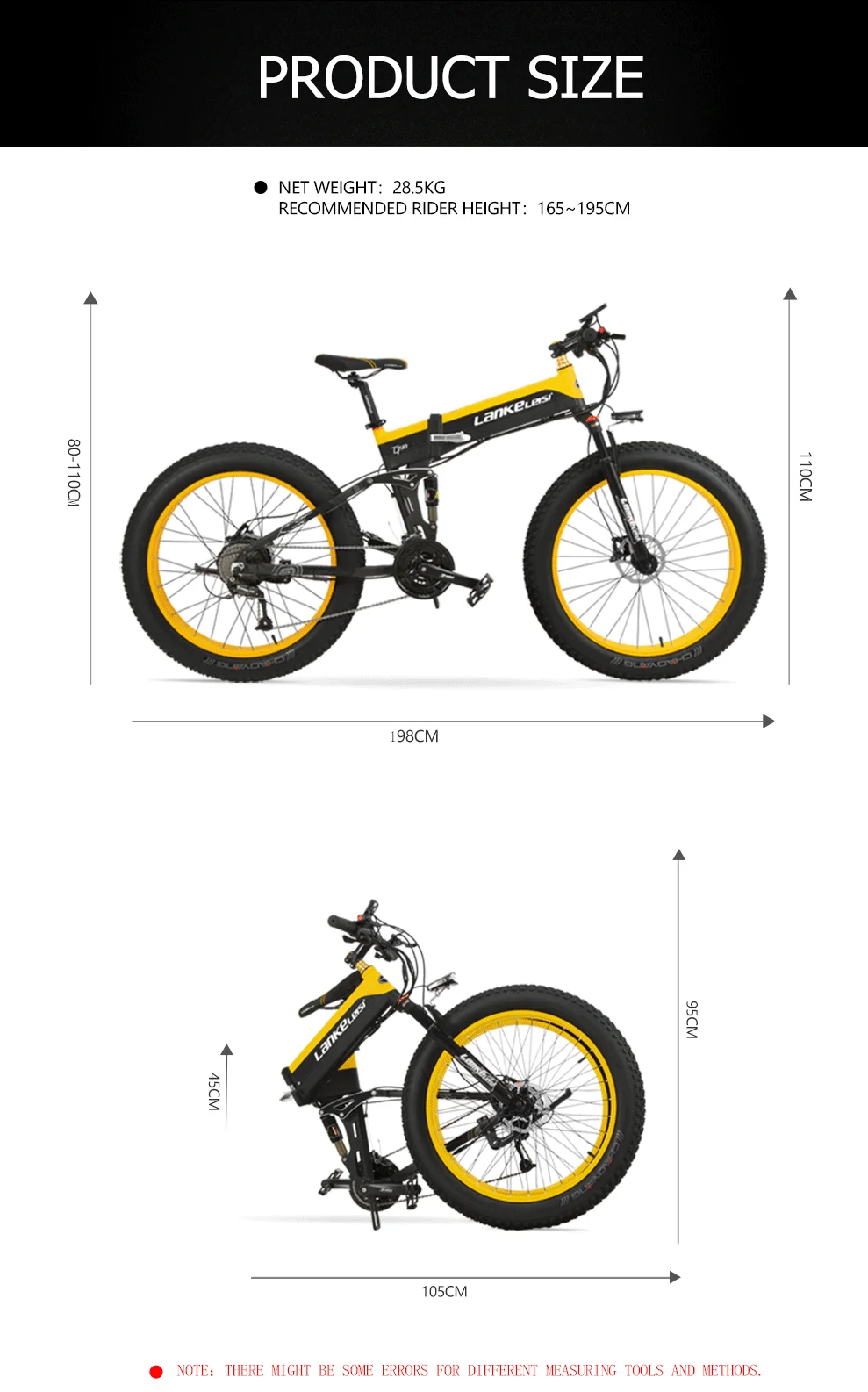 LANKELEISI XT750plus Foldable Electric Bike 48V 10AH Lithium Battery 500W High-speed Motor Hydraulic Disc Brake