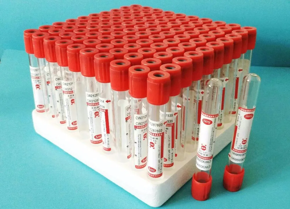 100pcs/lot 3ml Disposable Glass Vacuum No Anticoagulant Vacuum Blood