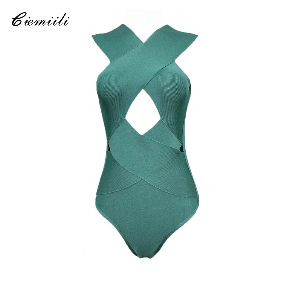CIEMIILI 2018 Women Summer Sexy Solid Sleeeveless Off Shoulder Hollow Out Bodycon Rompers Nightclub Bandage Bodysuits Wholesale CIEMIILI 2018 Women Summer Sexy Solid Sleeeveless Off Shoulder Hollow Out Bodycon Rompers Nightclub Bandage Bodysuits Wholesale