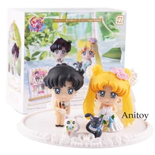 Sailor Moon Figure Salior Lune Mamoru Chiba Action Figure PVC Pretty wedding Guardian Toy Gift 2~4.5 cm