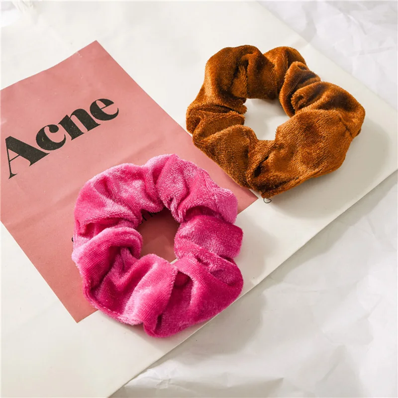 36 Pcs/Set Vintage Hair Scrunchies Stretchy Velvet Scrunchie Pack Women Elastic Hair Bands Girl Headwear Solid Rubber Hair Ties