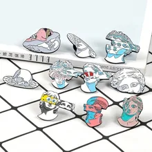 Потрясающие художественные эмалированные булавки с разделенной головой скульптура значок на заказ броши мультяшная губка Патрик Сумка Одежда нагрудные значки подарок