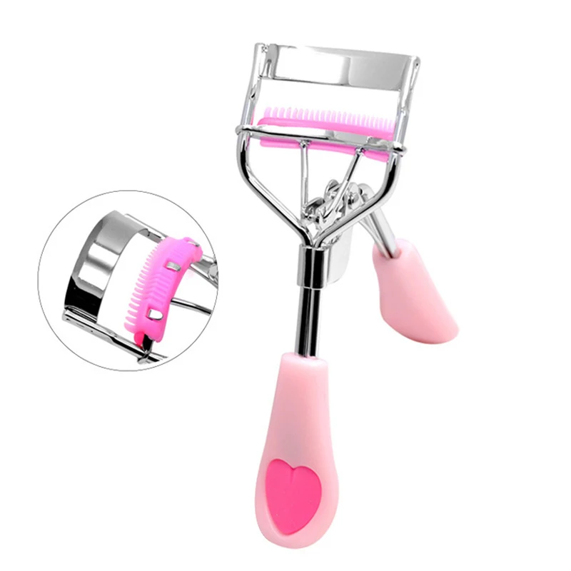 

Eyelash Curler with Comb Heart Tweezers Curling Eyelash Clip Cosmetic Eye Beauty Mascara Tool MH88