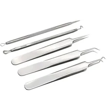 5 шт./компл. очиститель пор Пинцет для удаления угрей Нержавеющая сталь черных точек прыщей иглы для удаления акне, прыщей, инструмент для удаления угрей, инструмент для удаления прыщей