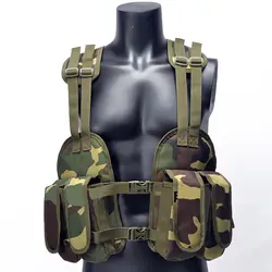 Открытый Охота Тактический Грудь Rig Регулируемый мягкий модульная Военная Униформа жилет подсумок держатель сумка на платф