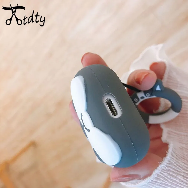 Fashion Cute Bulldog Soft Silicone Protective Cover Shockproof Case Skin for Airpods 1/2 Charging Box dropshipping