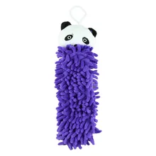 Новая фиолетовая микрофибра мультфильм абсорбирующие милые животные лицо сухая рука очищающее полотенце для кухни ванной офис автомобиля