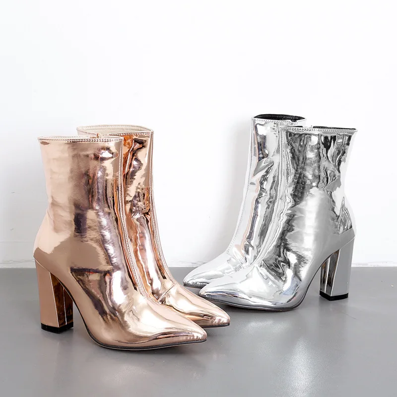 

Short Leather Sexy Coarse High Knight Comfortable Ankle Boots Women Short Boots