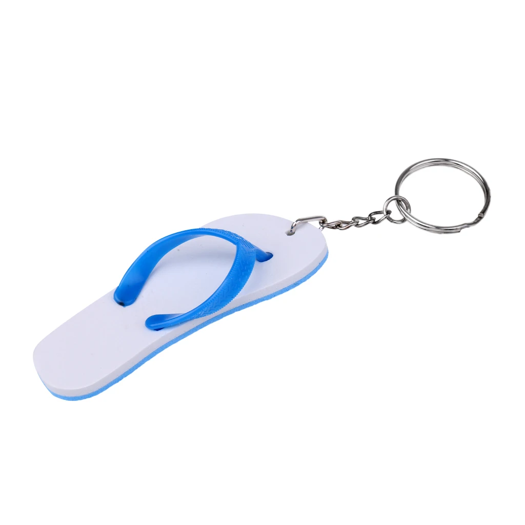 2Pcs Boat Marine Floating Keychain Buoyant Foam Flip Flops Shaped Key Floats Key Ring Holder Kayak Fishing Slipper Outboard 