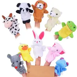 10 шт Детские плюшевые игрушки Различные мультфильм Животные-марионетки на пальцы для детей играть мягкие детские куклы образовательные