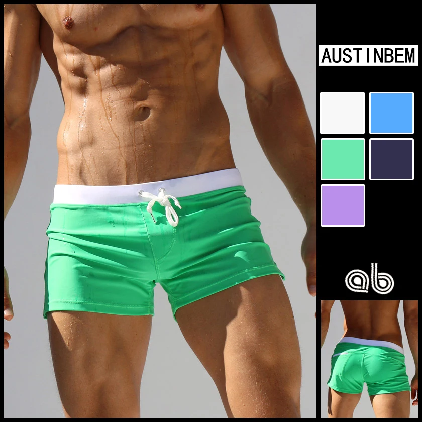 Austinbem Swimwear Men S Swimming Trunks Sexy Back Pocket Mens Swimming