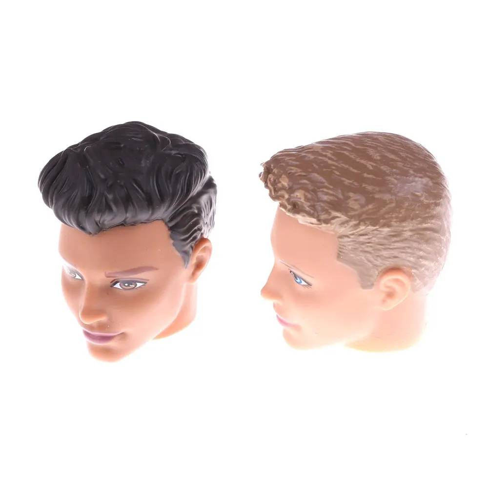 New Boy Doll Head / Random Black & Normal Skin Head Accessories DIY For 1/6 Barbie Boy Boyfriend Ken Doll Toys for Girls