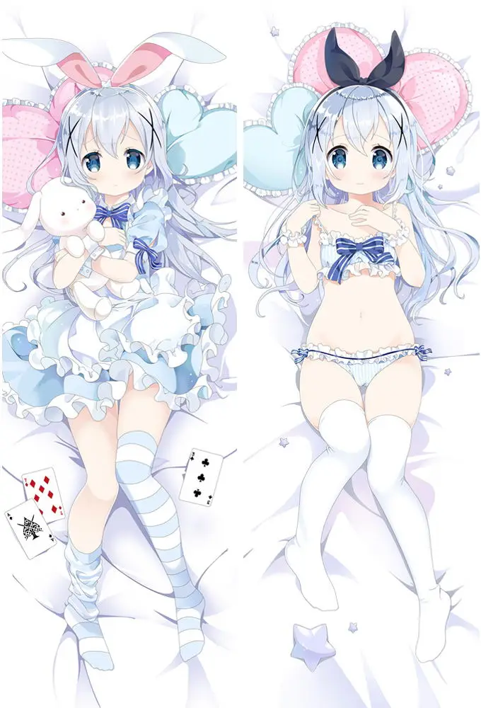 

Free Shipping New Japanese Anime hugging pillow case 77111 Is the order a rabbit Kafuu Chino