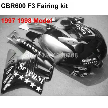 

ABS plastic fairing for Honda white star silver black CBR600 F3 1997 1998 fairings kit CBR600 F3 IN62