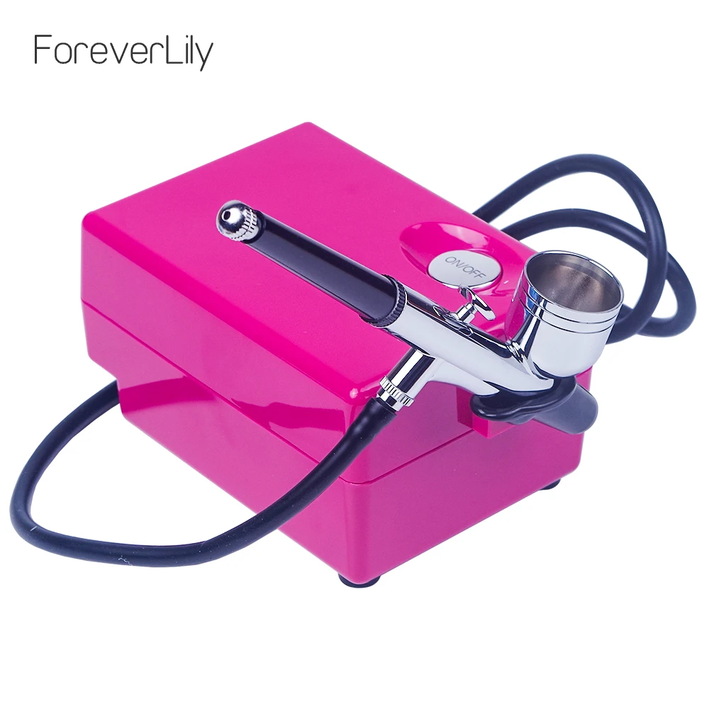

Gravity Feed Airbrush Makeup Kit With Mini Air Compressor Temporary Cake Tattoo Face Body Paint Nail Art Spray Gun Air Brush Set