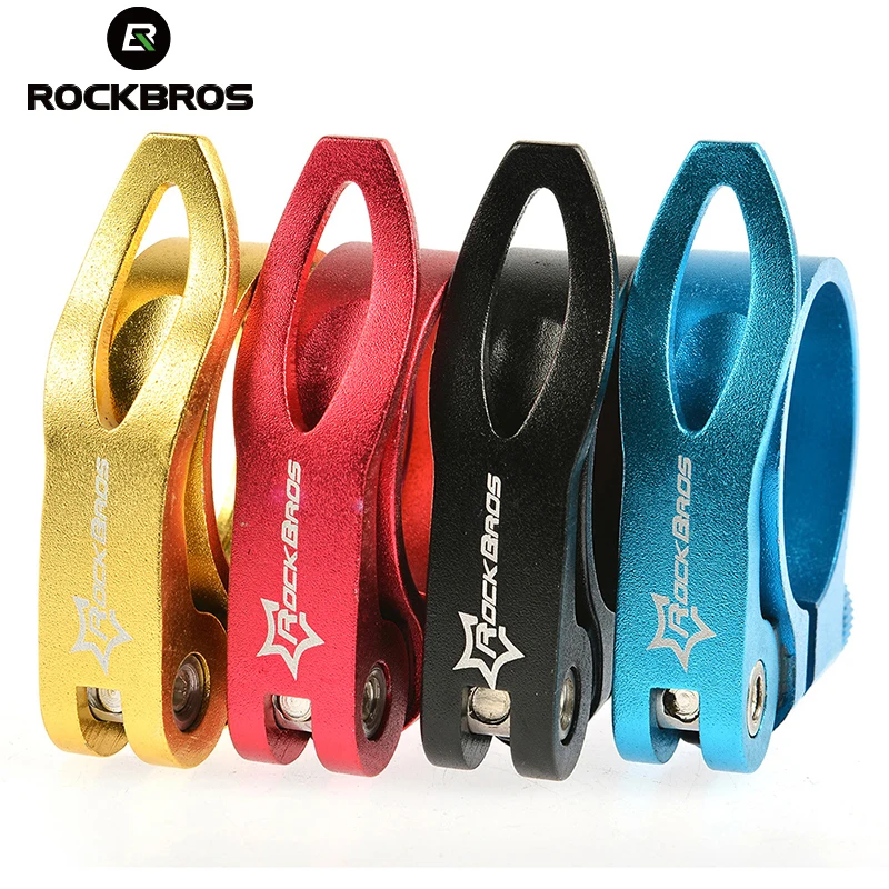 ROCKBROS Cycling MTB Bike Bicycle Aluminum Ultralight Quick Release Bike Seat Post Seatpost Bike Clamp 31.8mm 34.9mm 40g 4Color