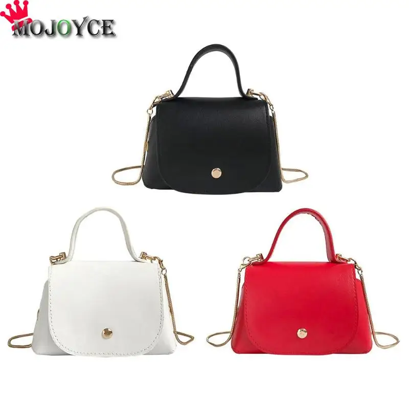 

New Simple Women Girls Mini Shoulder Crossbody Handbags Generous Fashion PU Leather Flap Casual Chain Messenger Bags