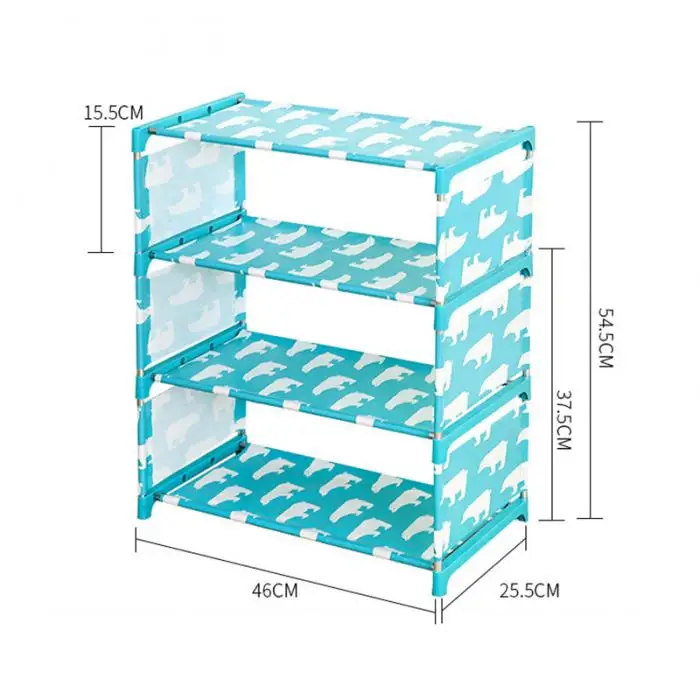 DIY обувная полка для пластикового стеллажа 3/4 слоев ткани Оксфорд железная труба Прихожая дверь Органайзер держатель SLC88