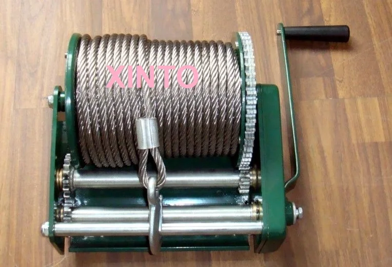 500KGX40M Industrial heavy duty hand winch with brake, lifting pulling manual windlass, boat