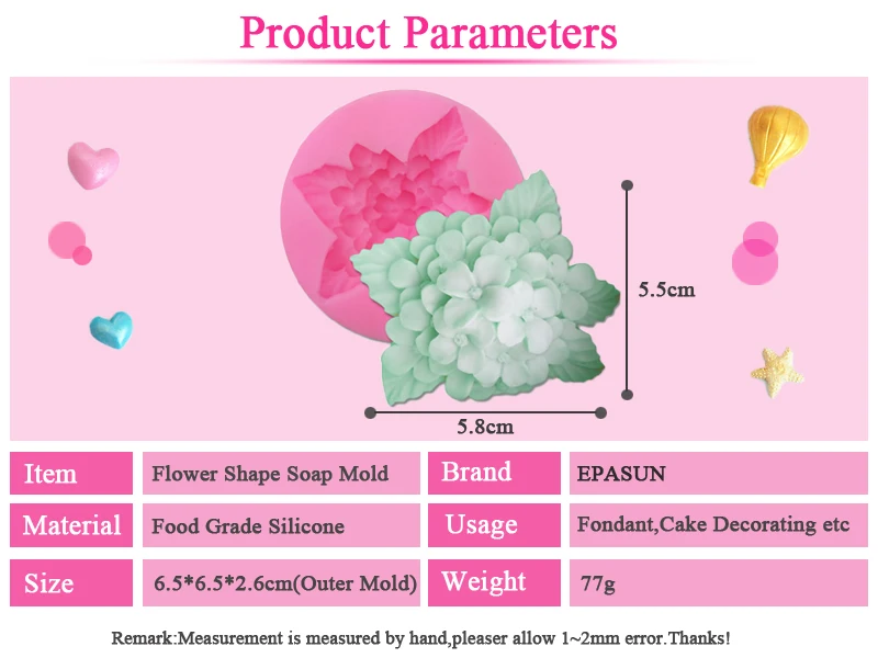 EPASUN силиконовая форма для мыла в форме цветка, помадка для украшения, сделай сам, смола для изготовления, форма для сахарного ремесла, Seifenform, ручной работы, инструмент для рукоделия