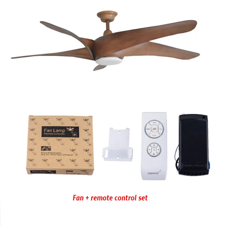 60 дюймов винтажный потолочный вентилятор с лампой скандинавский коричневый подвесной вентилятор светильник для спальни столовой гостиной потолочные вентиляторы - Цвет лезвия: fan and RC set 1