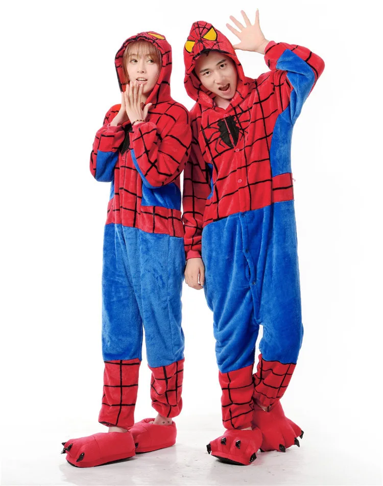 Adult Superhero Costume Spiderman Onesies For Adult Men And Women One Piece Onesie Pajamas Animal Costume