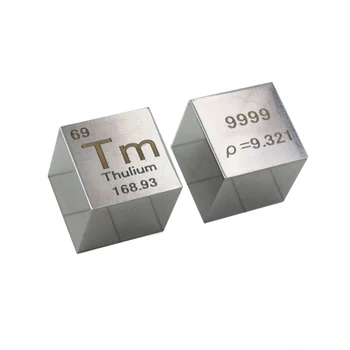 

High Pure 10 x 10 x 10mm Mirror Polish Metal Thulium Cube Periodic Table Of Elements Cube For Lab Study Collection(Tm≥99.95%)