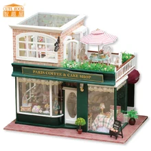 Мебель DIY Кукольный дом Wodden Miniatura кукольные дома мебель комплект DIY головоломки собрать кукольный домик игрушки для детей подарок A028