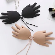 1 пара Для женщин сексуальный незаметный бюстгальтер без спинки с кулиской без бретелек Self-Съемное крепление на клейкой основе для дышащее с эффектом push-up бюстгальтер