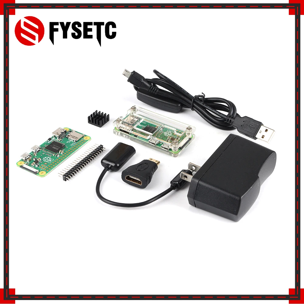 Raspberry Pi Zero Kit + акриловый корпус адаптер питания головка GPIO кабель блок 5 в 2 а США