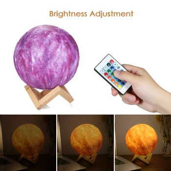 

Luna Night Lamp 3D Print Moon Lamp 16-Color Dimmable Touch Usb Led Night Light Home Creative Gift Moon Light USB Remote Contro