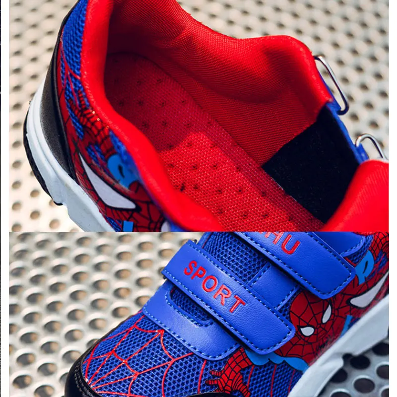 Children boys spiderman Sneakers ,Kids cartoon Sports Shoes boy PU Casual Boots Rubber Button sport shoes EUR 26-37