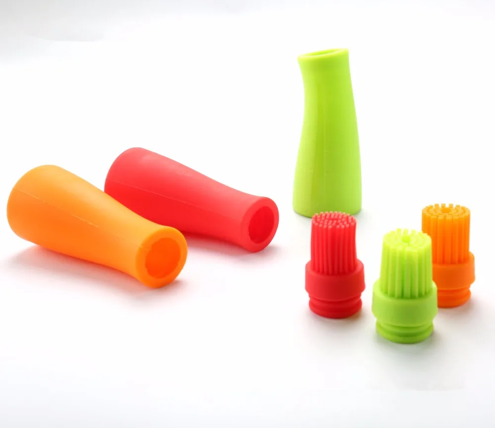 1PC Silicone Honey Oil Bottle with Brush Baking Basting Pancake BBQ Tools Brush Oil Sprays Kitchen Tool LB 047