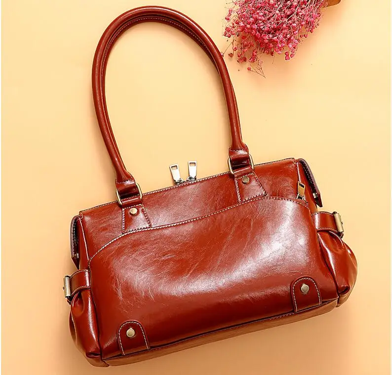 Sacs Noir En Femmes Sac Cuir Femme New Véritable Bandoulière Main marron bourgogne À Messenger Vintage Arrivalwomen 2018 6qfPgw