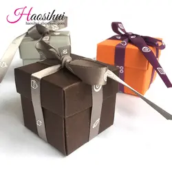 Haosihui 25 шт./много новых классических коробка конфет + цвет коробка с лентой подарочная коробка шелк