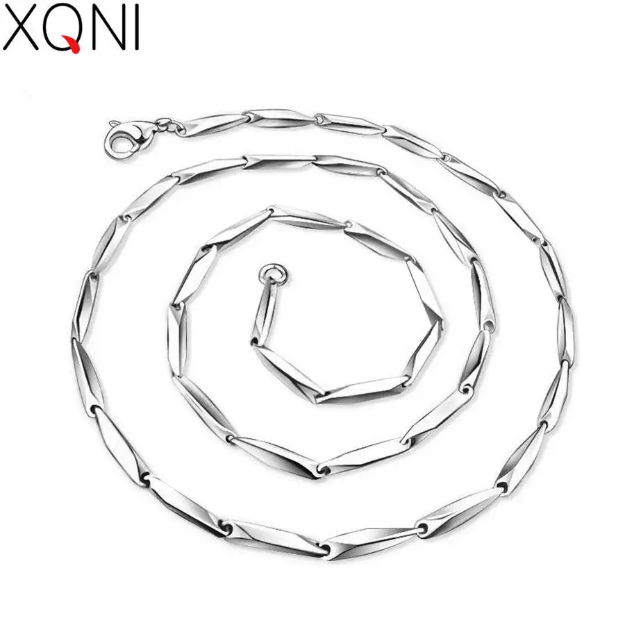 

XQNI JEWELRY 2/3/4mm Size 18-24 Inch Boys Girls Silver Tone Link Necklace Stainless Steel Chain Gift Price All Match Pendant