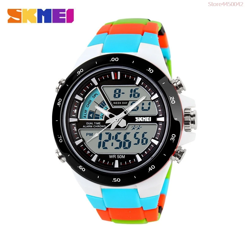 

skmei 1016 Sports Watches Waterproof Fashion Casual Quartz Watch Digital Analog Military Multifunctional Women's Wrist Watches