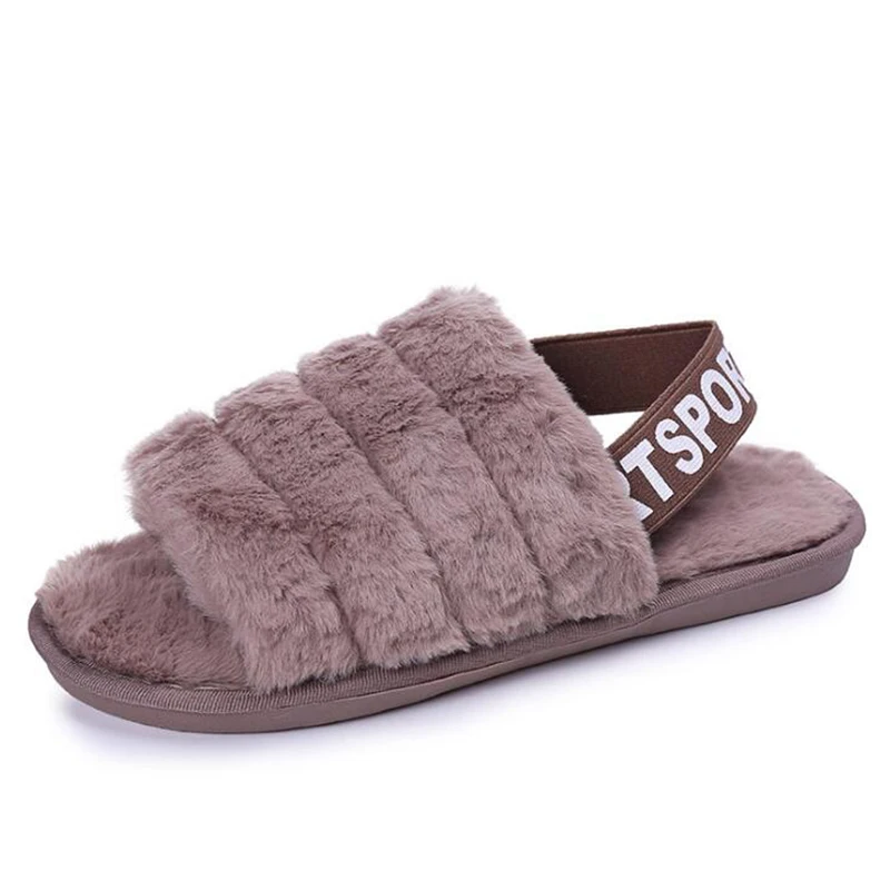 

Womens Fur Slippers Winter Shoes Big Size Home Slipper Plush Pantufa Women Indoor Warm Fluffy Terlik Cotton Shoe ladies shoes b2