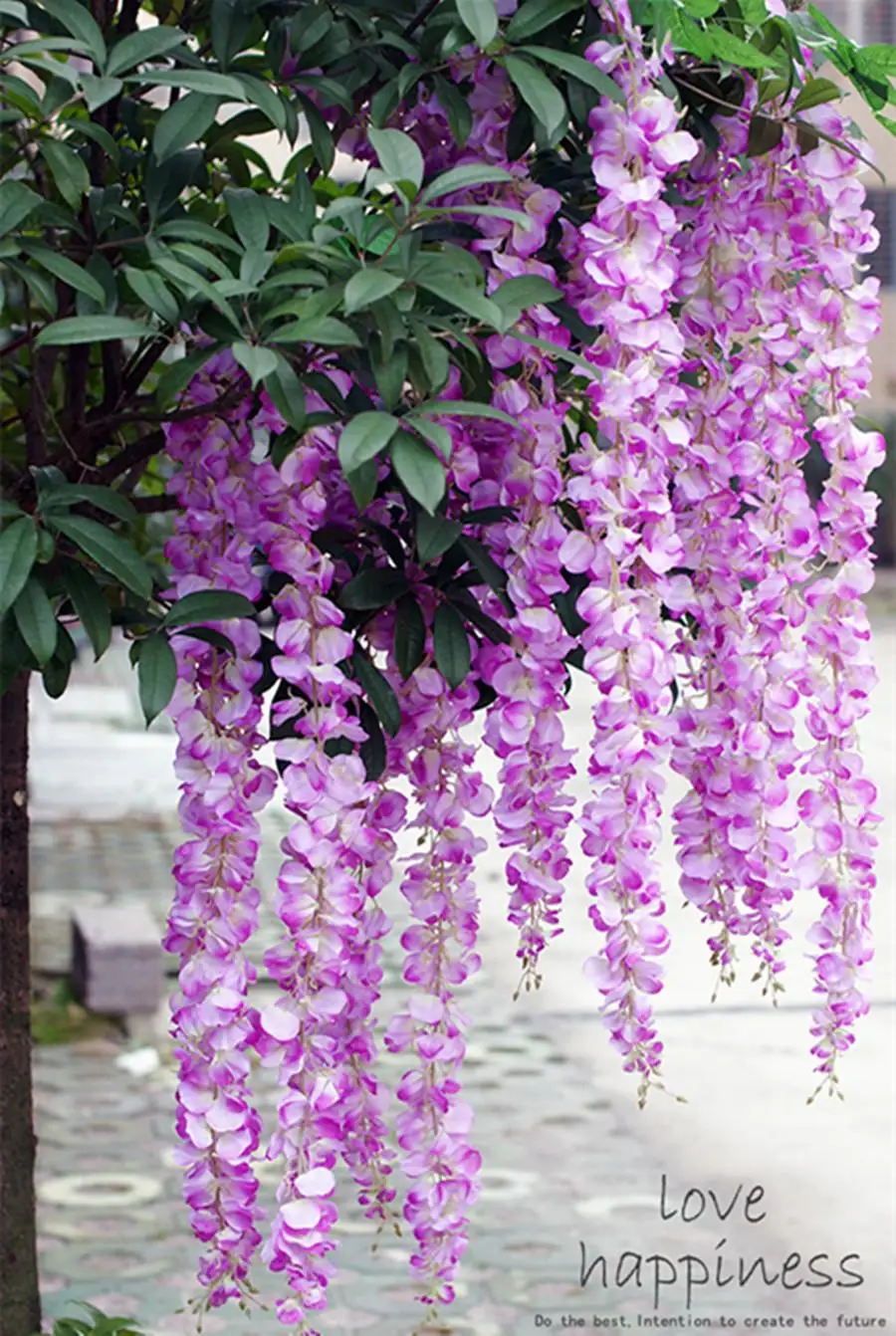 Upscale Artificial Silk Wisteria Flowers For DIY Wedding Arch Square Rattan Simulation Flowers Home Wall Hanging Decoration