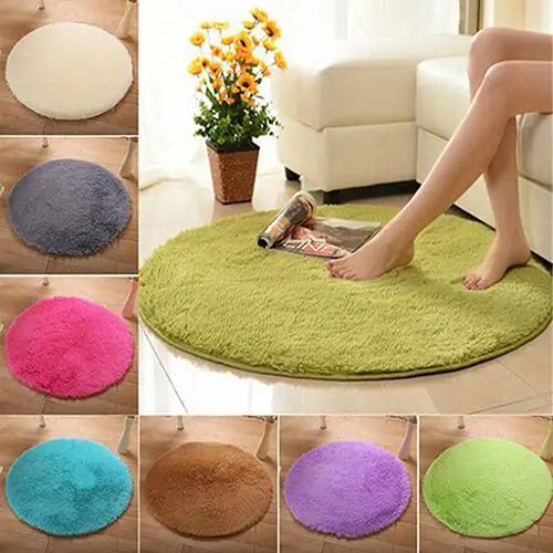 

Coral Velvet Round Rug Carpets Non-slip Living Room Children Kids Carpet Floor Shower Rug Yoga Plush Round Modern Mat Home Decor