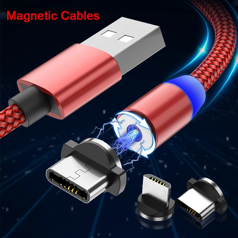 

Quick Charger USB Magnetic Cable For iPhone Lightning Wire Data Phone Cables For Type-C Android Micro USB Fast Charging Cord