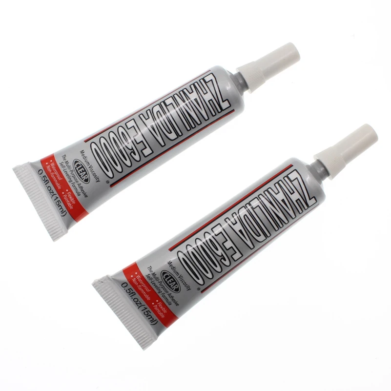 

2Pcs 15ML E6000 Liquid Glue Super Jewelry E-6000 Textile Fabric Adhesive Bts Scrapbooking Accessory Tool UV Plastic Bond Epoxy
