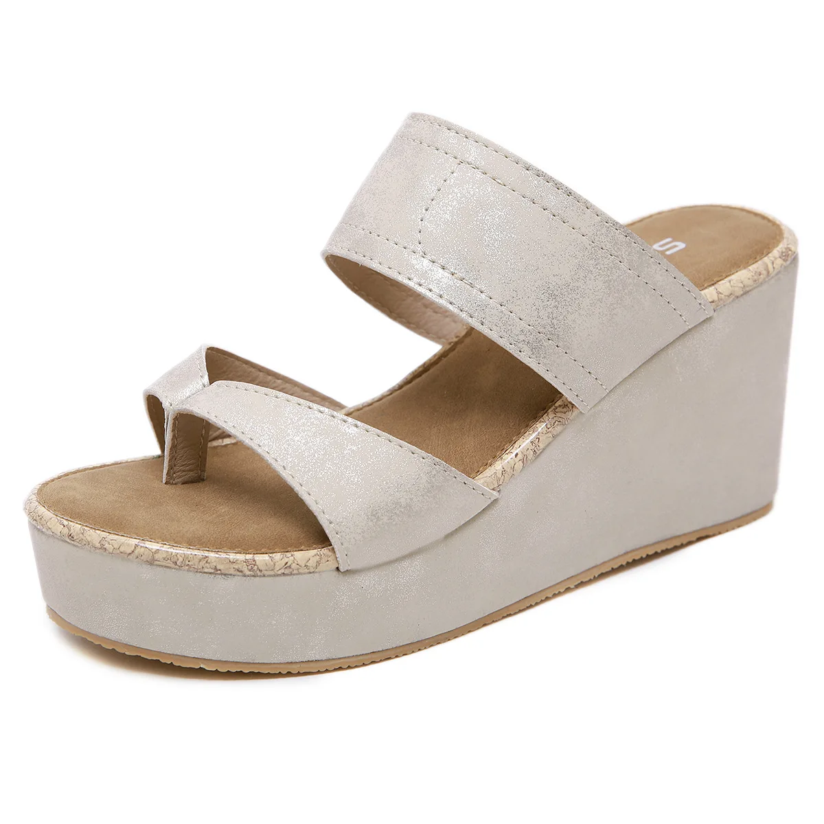 

Summer New Female Elegant High Heel Sandal Simple Solid Color Comfortable Large Size Platform Sandal Girls Daily Casual Sandals