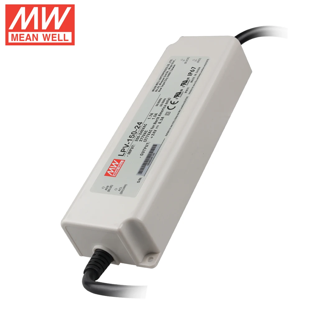 

Taiwan Mean Well switching power supply, constant voltage led driver, LPV-150-24 150W signal output adpter 24V outdoor wateroof