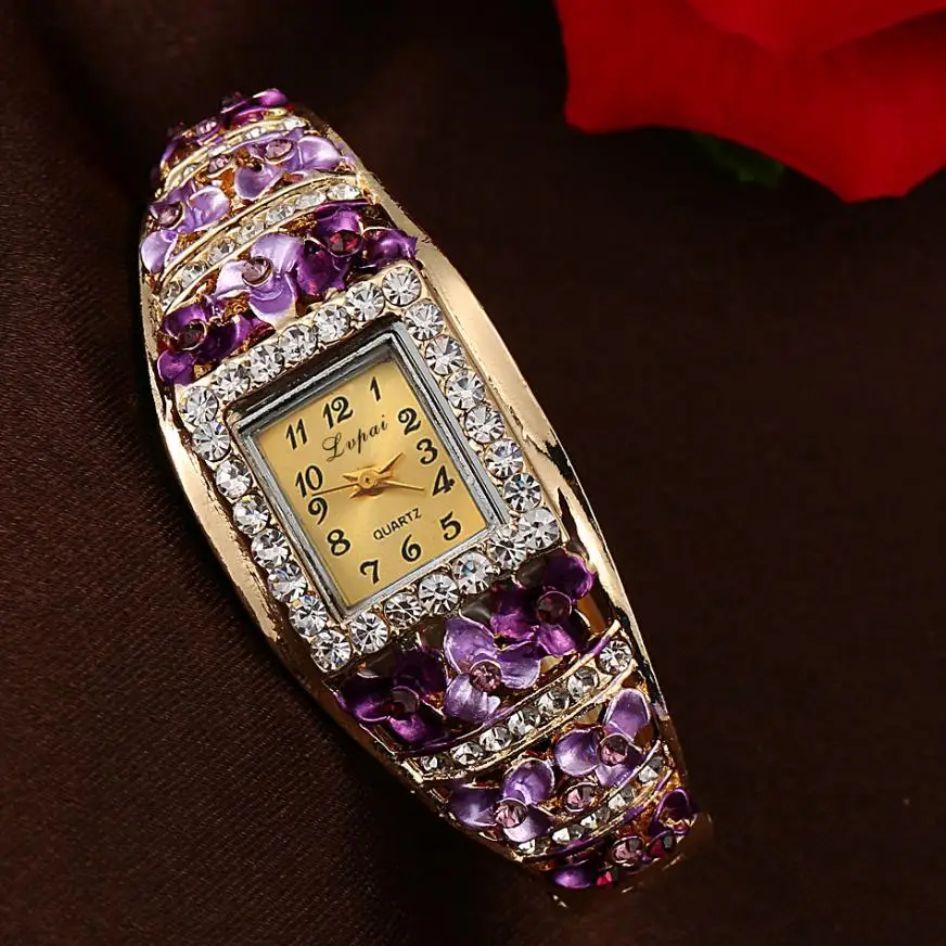 LVPAI, винтажный браслет, женские часы, сплав, кварцевые часы, Роскошные, Топ бренд, кристалл, наручные часы для женщин, Relogio Feminino