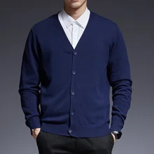 Varsanol вязаный кардиган свитер для мужчин с длинным рукавом модное пальто повседневная черная зимняя одежда согреться тонкий трикотаж Верхняя одежда