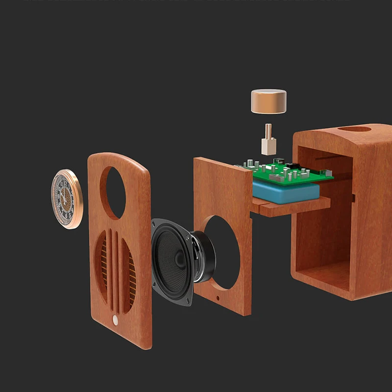 Xiaomi WISHALL Bluetooth Wireless woodiness Speaker 3D Stereo HIfi Audio device With luminous clock Support Bluetooth, AUX